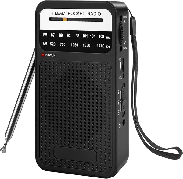 Portable AM FM Radio, Goodes Transistor Radio with Loud Speaker, 2AA Battery Operated for Indoor and Outdoor Use