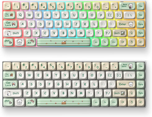 Keycaps 60 Percent PBT Keycaps for Mechanical Keyboard, 139 Key Keycaps, Cute Dye-Sublimation MOA Profile Custom