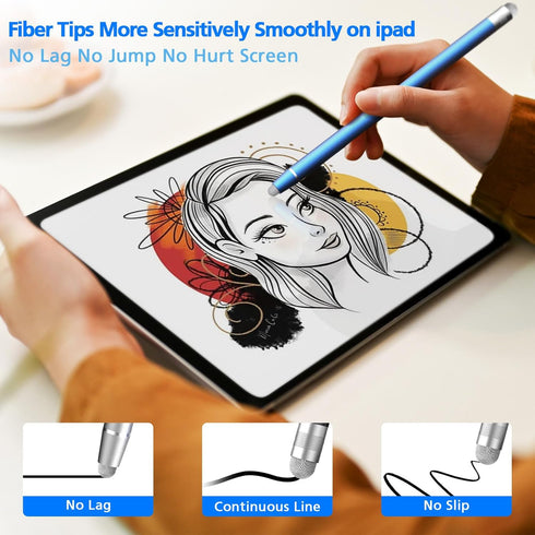 STYLUSLINK 5 Pack Stylus Pen for Touchscreen, Dual Fiber Stylus, High Sensitivity and Precision, Universal Stylus Pen
