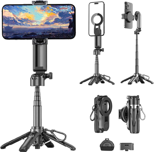 AntoFlash for Magnetic Tripod Stand for iPhone Pocket-Size Selfie Stick Mag-Safe Tripod Phone