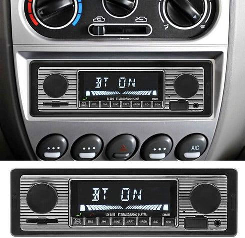 Car Stereo for Bluetooth, Retro FM Radio Smart Player, Hands-Free Calling, Supports MP3/WMA/WAV/AUX