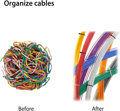 Neetto 120 Pcs Nylon Zip Ties Assorted Sizes 8 inch & 4 inch, Black & White, Self Locking for Home Office Garden
