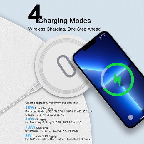 Wireless Samsung S24 FE Phone Charger for Android, Fast Charging Pad Compatible with Galaxy S24 Ultra