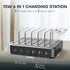 Charging Station for Multiple Devices - 75W 6 Port Charger with 3 PD 20W USB C Fast Charging Ports