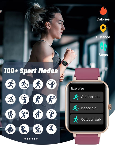 GRV Smart Watch for iOS and Android, IP68 Waterproof Fitness Tracker with Heart Rate/Sleep Monitor