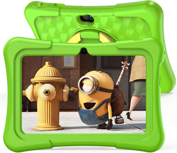 PRITOM 7 inch Kids Tablet with WiFi, 32GB, Bluetooth, Camera, Parental Control, Green
