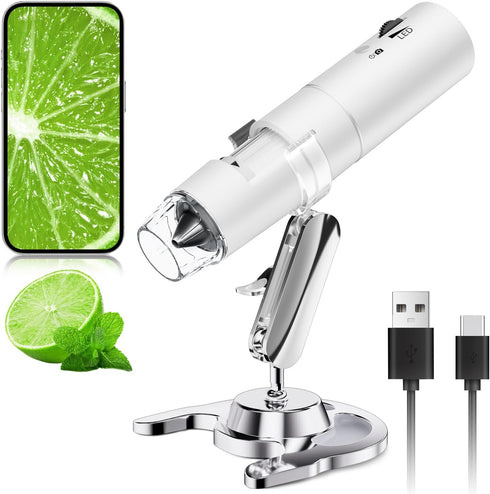 Wireless Digital Microscope, Skybasic 50X-1000X Magnification WiFi Pocket Handheld Microscope with Stand