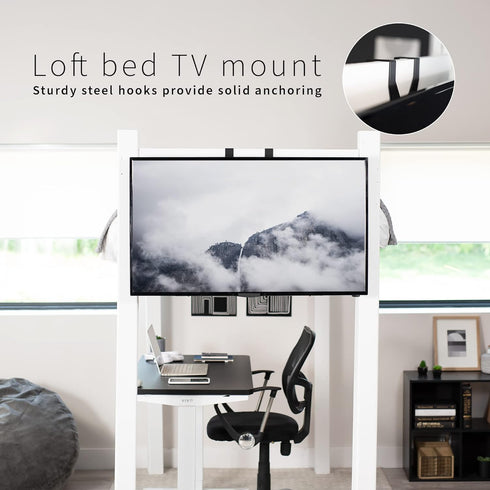 VIVO TV Hanger Bracket for 24 to 55 inch Flat and Curved Screens, Max VESA 400x400, Black, Height Adjustable Cross Bar