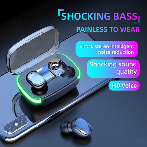 True Wireless Bluetooth Earbuds 2024 Model 13, In-Ear Headphones with Charging Case, Compatible with Apple & Android