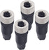 M12 5-Pin Female Circular Aviation Connector Plug, 12mm Waterproof Adapter Plug, 4 Pack