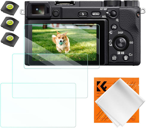 K&F Concept 3pcs Screen Protector & Hot Shoe Cover for Sony NEX 7/NEX 6/NEX 5/NEX 3N/A6600/A6100 Cameras