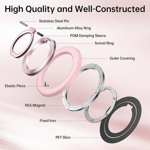 SYNCWIRE 360 17 16 15 14 13 12 Magnetic Phone Ring Holder for MagSafe, Rotation Cell Phone Grip Stand Finger Ring