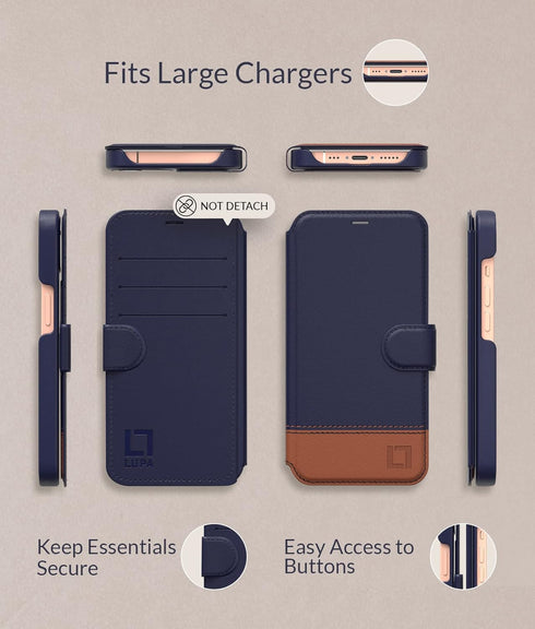 iPhone 13 Pro Max Wallet Case with Card Holder, Slim Durable Faux Leather Flip Cell Phone Case - Desert Sky