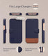 iPhone 13 Pro Max Wallet Case with Card Holder, Slim Durable Faux Leather Flip Cell Phone Case - Desert Sky
