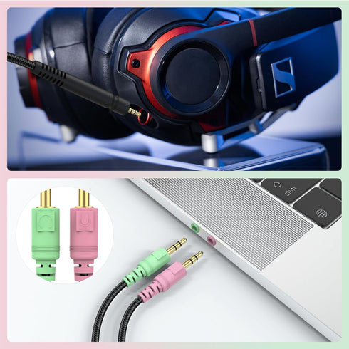 GSP 600 Replacement Cable for Sennheiser GAME ONE, GAME ZERO, GSP 670, GSP 600, GSP 500, GSP 350 Headset, 6.6ft