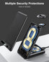 Wireless Charging Station, 3 in 1 Stand Made for Apple Watch Ultra/9/8/7/6/SE/5/4/3, Fast Wireless Charger for iPhone
