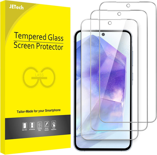 JETech Screen Protector for Samsung Galaxy A55 5G, 6.6-Inch, 9H Tempered Glass Film, HD Clear, Anti-Scratch, 3-Pack