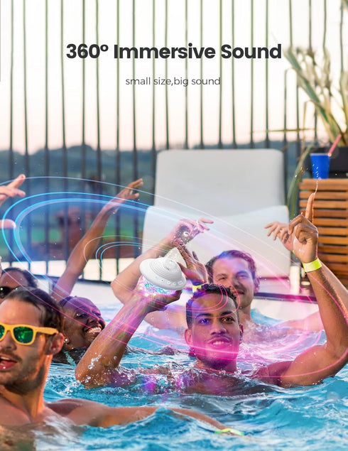 Floating Pool Speakers with Colorful LED Lights, IPX7 Waterproof Hot Tub Bluetooth Speaker, 10W Stereo Loud Sound,
