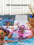 Floating Pool Speakers with Colorful LED Lights, IPX7 Waterproof Hot Tub Bluetooth Speaker, 10W Stereo Loud Sound,
