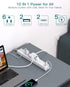 Power Strip Surge Protector with USB C - Flat Plug Extension Cord with 6 AC Outlets 4 USB (2 USB C), Wall Mount, 5ft, 900 J, Multi Plug Outlet Extender for Home Office Dorm Room Essentials