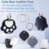 2 pack Leather Case with key ring for Tile Mate 2022 2020 2018,Galaxy Smarttag,galaxy tag plus+ tracker, Accessories for eufy finder,slim Holder Protect tag for dog collar,cat belt,bag (Black)