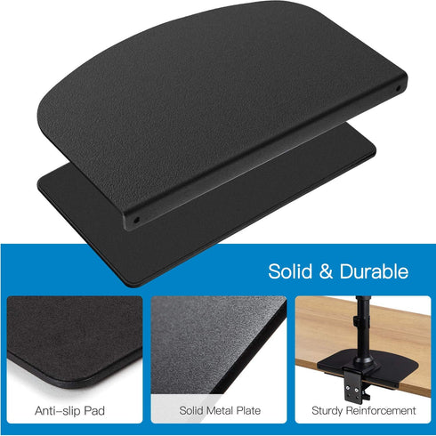 HUANUO Steel Monitor Mount Reinforcement Plate for Thin, Glass and Fragile Tabletop, Fits Most Monitor Stand