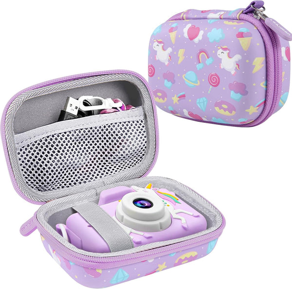 Leayjeen Kids Camera Case, Purple Unicorn for Goopow/Dwfit/Slothcloud/Colofree/KIZJORYA Kids Camera Toys, Best Easter