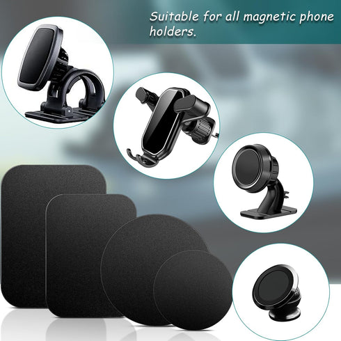 FPMYB 20 Pack 75x55 mm Mount Metal Plate with Adhesive for Magnetic Phone Car Mount Holder, Universal Replacement Metal