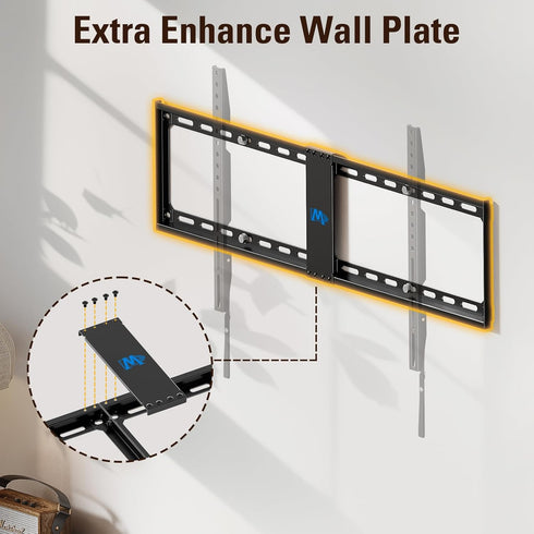 Mounting Dream Fixed TV Wall Mount, Low Profile Bracket for 42-90 Inch TVs, Space Saving, Max VESA 800x400mm
