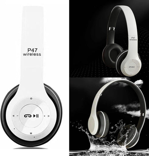 ASHATA Bluetooth Headphones Over Ear, Foldable Stereo Headset, Sports Headphone with Deep Bass Noise Reduction for Home