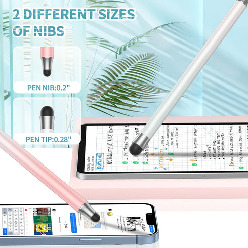 OOCLCURFUL (8Pcs), 2 1 Stylus in Stylus Pen for Touchscreen, High Precision and Sensitivity Double Rubber Tips