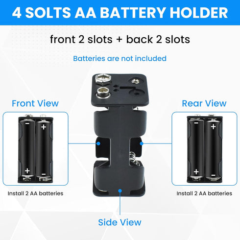 SDTC Tech 2-Set 4X 1.5V 6 AA Battery Holder and I Type Snap Connector Kit Volt Thicken Plastic Battery Case Box