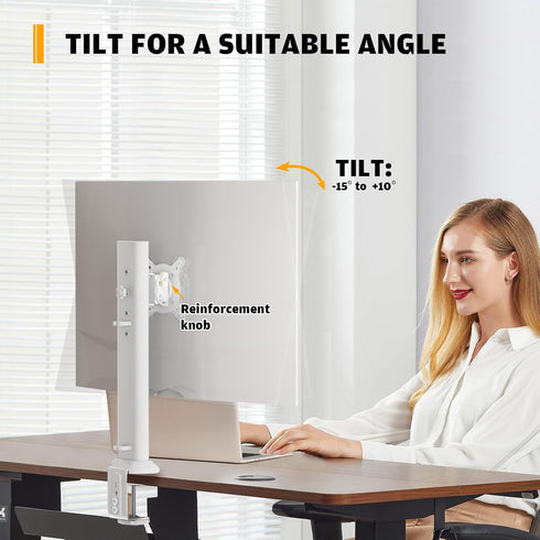 Hemudu 13 inch 32 inch 77lbs, Single Desk Monitor Arm Mount Stand Fit for to Flat Curved Computer Screen with Swivel