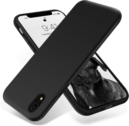 OTOFLY iPhone XR Case, Premium Soft Liquid Silicone Rubber, Full-Body Protective Bumper Case, Black