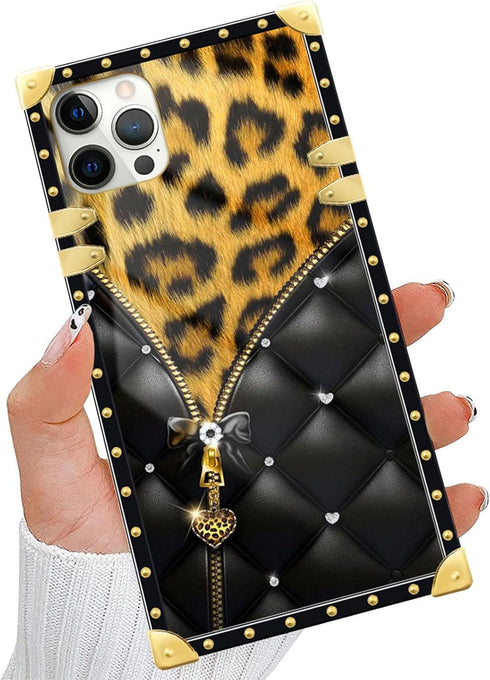 DAIZAG Black Butterfly Zipper Case for iPhone 15 Pro Max - Shockproof Leopard Design, Perfect Gift for Women & Girls.