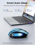 SABLUTE 6 3 M21 Wireless Mouse for Laptop, Blue Computer Mouse with USB-A&USB-C Receiver, Office Cordless Mice