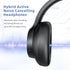 Active Noise Cancelling Headphones,Wireless Over-Ear Bluetooth Headphones with Microphone, Transparency Mode, 70h Play Time, Hi-Res Audio,(Deep Bass,) Lightweight Design, Bluetooth 5.3-Black
