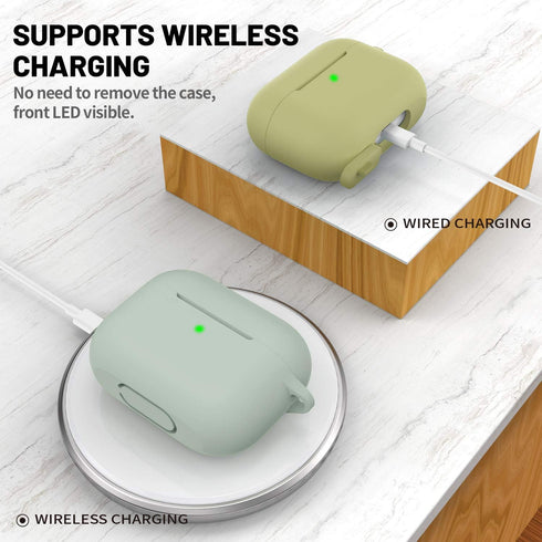 ATUAT for AirPods Pro 1st/2nd Generation Case Cover - Protective Silicone Skin with Keychain for Apple AirPods