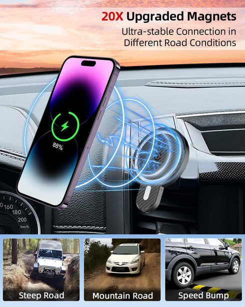 PZK 2019 2020-2023 2024 2025 15W 360 (8.4 inch Car Phone Holder for Dodge RAM Accessories Custom Air Vent Car Phone