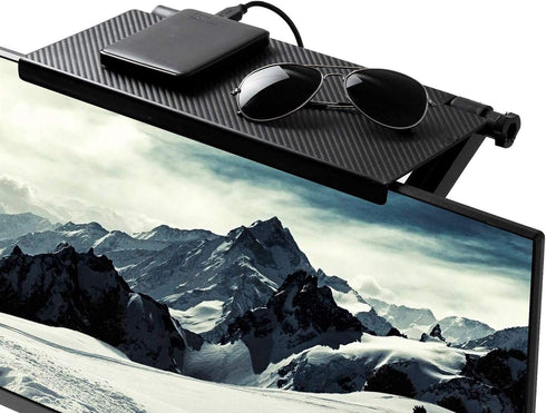 13 Inch Adjustable Screen Top Shelf Organizer for TV Computer Monitor Flat Screen, Large TV Mount Top Shelf