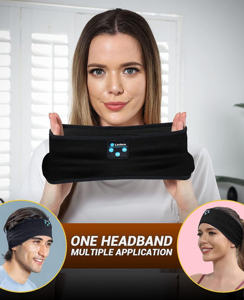 Sleep Headphones - Bluetooth Headband Music Sleeping Band for Side Sleepers, ASMR Wireless Eye Mask Tech Gadgets Gifts