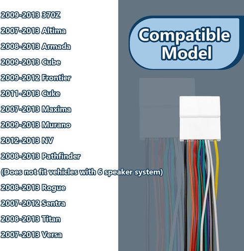 SYudwen 2008-2013 2011-2014 Radio Wiring Harness Connector Compatible with Nissan Pathfinder Armada Rogue, Subaru