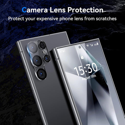 MOCOLL Tempered Glass Screen Protector for Samsung Galaxy S24 Ultra with Camera Lens Protector, Full Coverage [100%