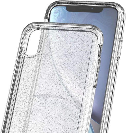 iPhone XR Case - Glitter Hybrid Shining Hard PC Back Protective Case for Girls, Crystal Clear
