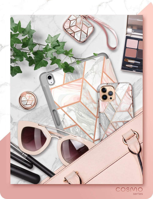i-Blaosn Cosmo Phone Ring Holder Snaps, 360° Rotation, Marble