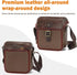 Cwatcun Camera Sling Bag PU Leather for PhotographersSmall Camera Bag Water-resistant Shockproof Case with Removable