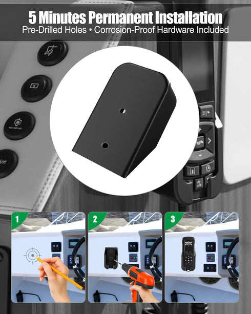HKJWUN Remote Holder Fits for Minn-Kota Advanced GPS Trolley Motor Remote, Reinforced PETG Marine-Grade Mount, Secure