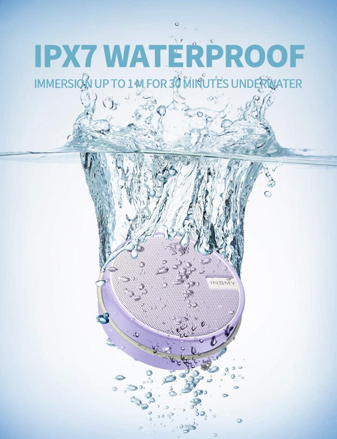 INSMY C12 IPX7 Waterproof Shower Bluetooth Speaker, Portable Small Speaker, Speakers Bluetooth Wireless Loud Clear