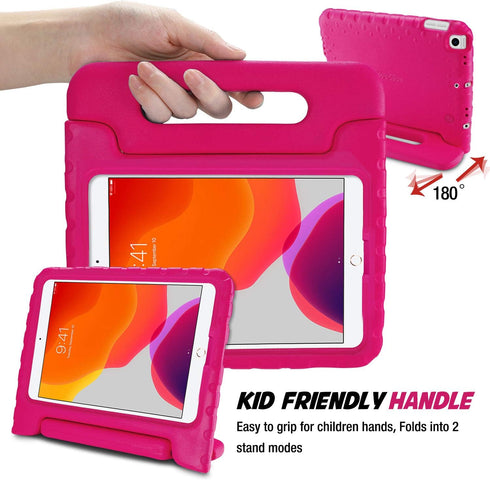 ProCase Kids Case for iPad 9th Generation/iPad 8/iPad 7, Shockproof Lightweight Case with Convertible Handle - Magenta