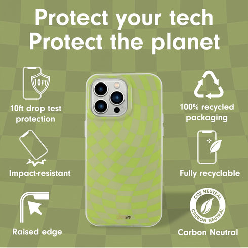 Sonix Case for iPhone 14 Pro, Compatible with MagSafe, 10ft Drop Tested, Checkmate Green